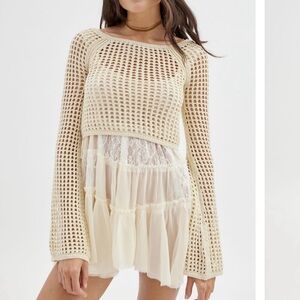 Urban Outfitters Chloe Cropped Open-Knit Sweater